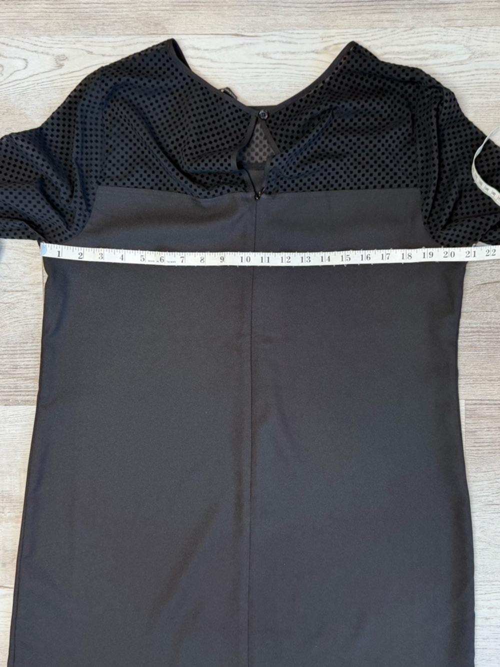 Banana Republic Black Balloon Sleeve Shift Dress Swiss Dot Mesh Yoke Size 14 NWT - Picture 8 of 12